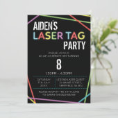 レーザーラベルをテーマにした誕生日パーティーの招待 招待状 (スタンド正面)