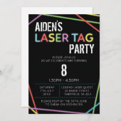 レーザーラベルをテーマにした誕生日パーティーの招待 招待状 (正面/裏面)
