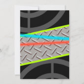 レーザーラベルカスタムボーイズ誕生日パーティー 招待状 (裏面)