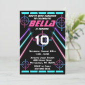 レーザーラベルガールズネオンピンク、ブルービーム誕生日 招待状 (スタンド正面)