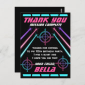 レーザーラベルガールズバースデーパーティーNeon Beamありがとう ポストカード (正面/裏面)