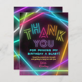 レーザーラベルサンキューカード |ガールレーザーラベルパーティー サンキューカード (正面/裏面)