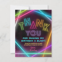 レーザーラベルサンキューカード |ガールレーザーラベルパーティー