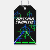 レーザーラベルネオングリーンとブルービームのメッセージカード ギフトタグ (裏面)