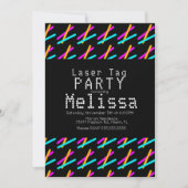 レーザーラベルネオングローインザダークライトパーティーガール 招待状 (正面)