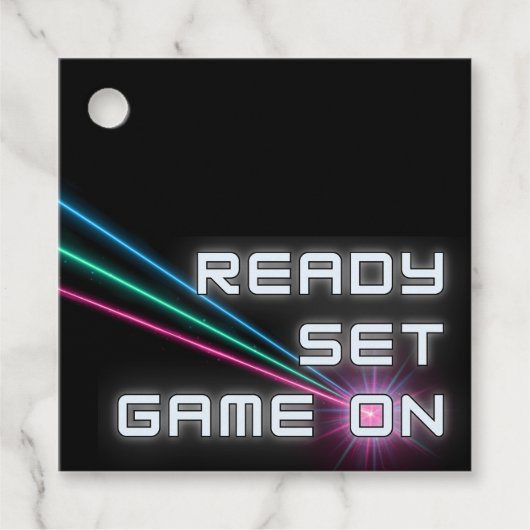 レーザーラベルネオンバースデーパーティーサンキュー フェイバータグ (正面)