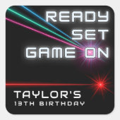 レーザーラベルネオンバースデーパーティー スクエアシール (正面)