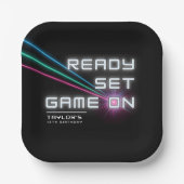 レーザーラベルネオンバースデーパーティー ペーパープレート (正面)