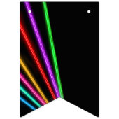 レーザーラベルネオンライトバースデーパーティー バンティングフラッグ (第1の旗)