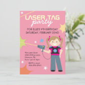 レーザーラベルバースデーパーティ招待状 招待状 (スタンド正面)