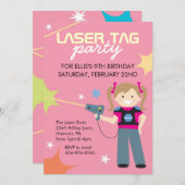 レーザーラベルバースデーパーティ招待状 招待状 (正面/裏面)