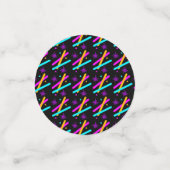 レーザーラベルパーティー数々のネオン着色おもしろい コンフェッティ (スモール正面)