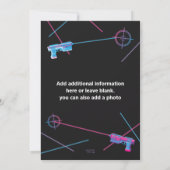 レーザーラベルピンクパープルブルーバースデーパーティー 招待状 (裏面)