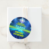 レーザーラベルブルーグリーンネオングローボーイズありがとう フェイバータグ (インサイチュ)