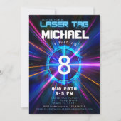 レーザーラベルブルーボーイバースデーパーティー 招待状 (正面)