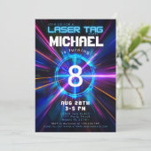 レーザーラベルブルーボーイバースデーパーティー 招待状 (スタンド正面)