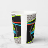 レーザーラベルボーイズバースデーパーティーデコパーソナライズされたール 紙コップ (左)