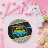 レーザーラベルボーイズ誕生日パパーソナライズされたーティ ペーパープレート (パーティー)