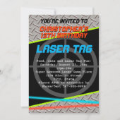 レーザーラベルボーイズ誕生日パーティー 招待状 (正面)