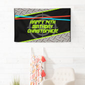 レーザーラベルボーイバースデーパーティーパーソナライズされた背景 横断幕 (インサイチュ)