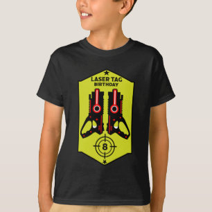 レーザーラベル子供の誕生日8歳 Tシャツ