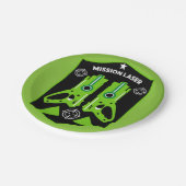 レーザーラベル戦闘任務キッズ ペーパープレート (アングル)