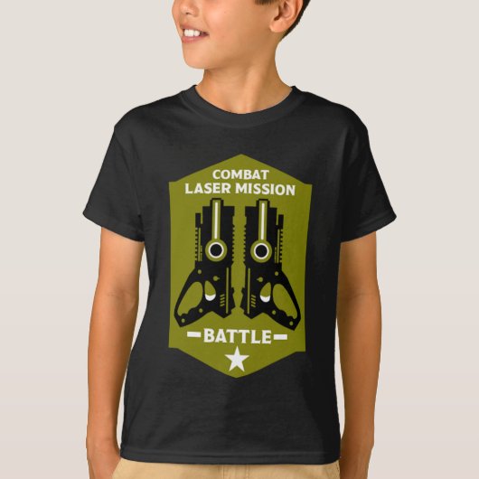 レーザーラベル戦闘任務キッズ Tシャツ (正面)