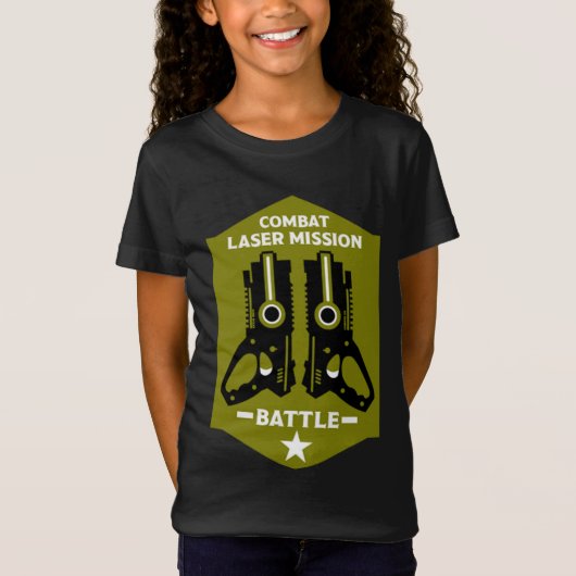 レーザーラベル戦闘任務キッズ Tシャツ (正面)