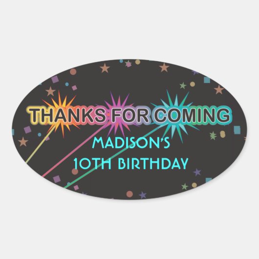 レーザーラベル手紙ありがとう好意ステッカー 楕円形シール (正面)