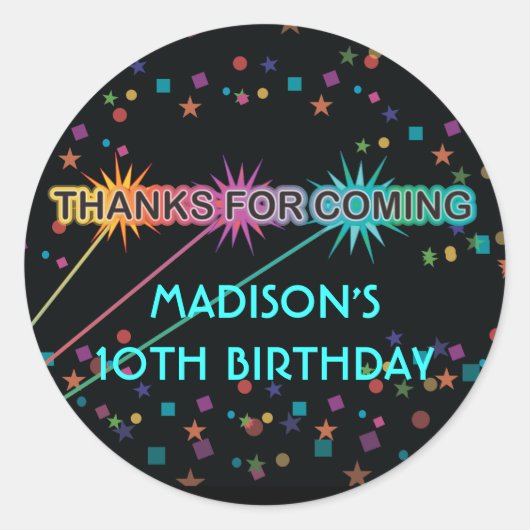 レーザーラベル文字丸お願いステッカー ラウンドシール (正面)