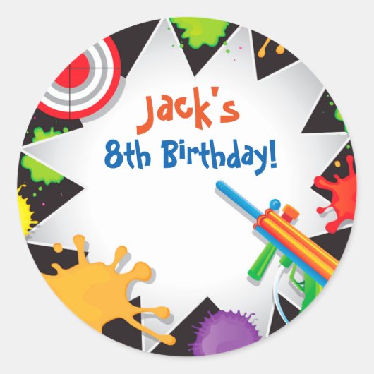 レーザーラベル絵を描ボール誕生日のスティッカー好み ラウンドシール (正面)