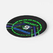 レーザーラベル誕生パーティーの食べ物 ペーパープレート (アングル)