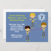 レーザーラベル誕生日パーティーの招待 招待状 (正面/裏面)