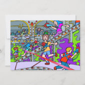 レーザーラベル誕生日パーティーの招待 招待状 (正面)