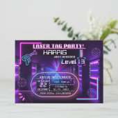 レーザーラベル誕生日パーティーの招待(男の子/女の子) 招待状 (スタンド正面)