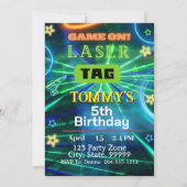 レーザーラベル誕生日パーティーへの招待 招待状 (正面)