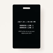 レーザーラベル誕生日パーティー招待VIP バッジ (裏面)