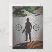 レーザーラベル誕生日パーティー軍隊迷彩柄招待状 招待状 (裏面)