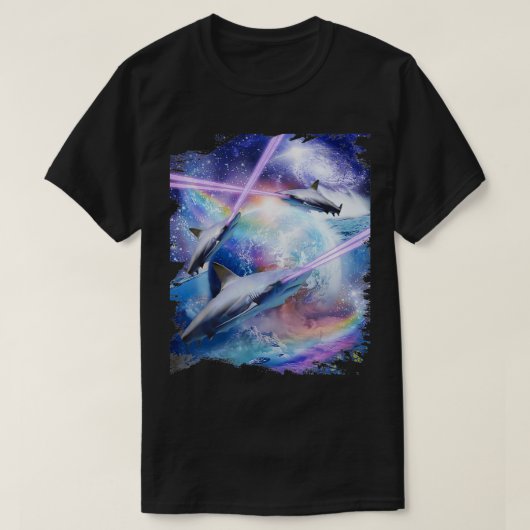 レーザー光の目のサメ宇宙，ガレーサメ Tシャツ (デザイン正面)