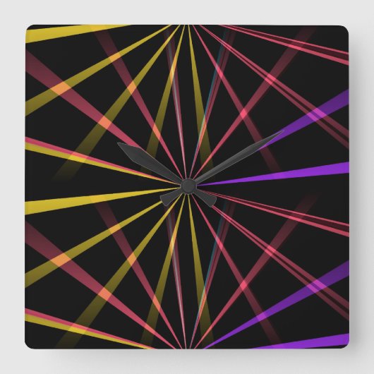 レーザー光線 スクエア壁時計 (正面)