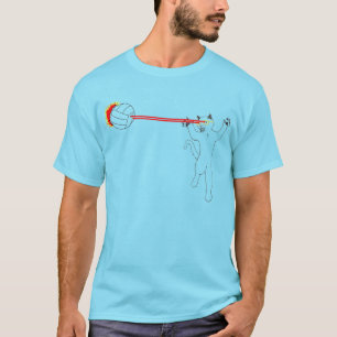 レーザー猫のバレーボールの爆発! Tシャツ