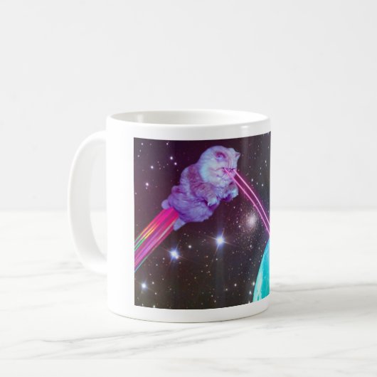 レーザー猫のマグ コーヒーマグカップ (正面左)