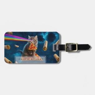 レーザー猫ピザパーティー ラゲッジタグ