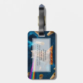 レーザー猫ピザパーティー ラゲッジタグ (裏面縦)