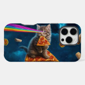 レーザー猫ピザパーティー iPhoneケース (裏面横)