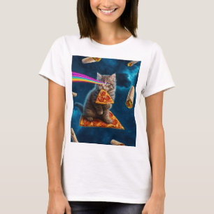 レーザー猫ピザパーティー Tシャツ