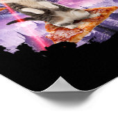 レーザー猫ピザ猫ちゃん ポスター (角)