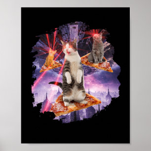 レーザー猫ピザ猫ちゃん ポスター