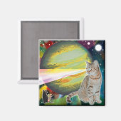 レーザー猫型磁石 マグネット (正面/裏面)