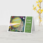 レーザー猫Mossbody カード (黄色い花)